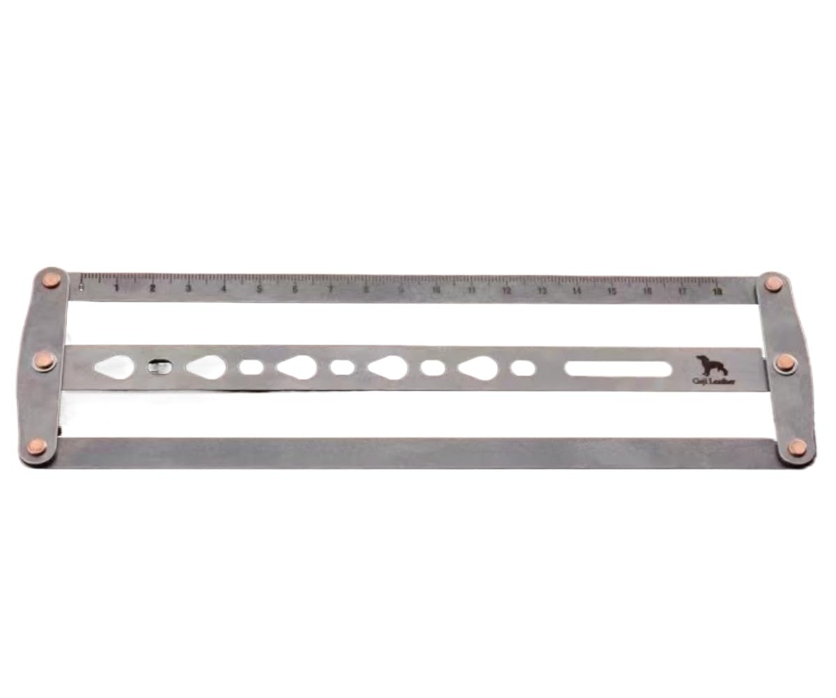 Steel Ruler for Leather Belt Punching Hole Positioning Ruler Assist Mark Hole Position Keep All The Holes in One Line（Drop）