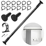 ZOCONE Tension Curtain Rod, 51-168 Inches Adjustable Closet Tension Rod Rust-free No Drilling Shower...
