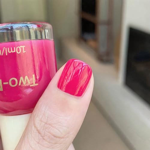 Hot Pink Nail Polish - Quick Dry Rose Pink Color Nail Varnish - 10ml Bright Pink Long Lasting Chip Resistant No Need UV LED Nail Lamp DIY Home