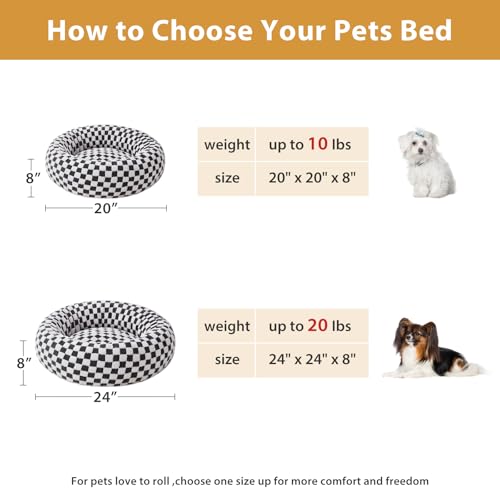 BFPETHOME Donut Dog Bed for Small Dogs, Round Cat Beds for Indoor Cats, Calming Pet Bed for Puppy and Kitty with Non-Slip Bottom, Cute Fancy Dog Bed Machine Washable Puppy Bed - Image 6