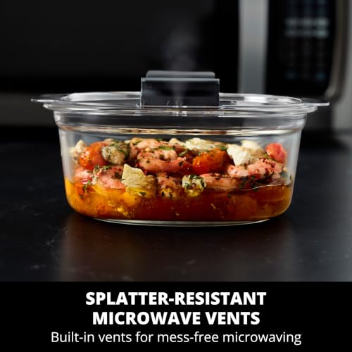 Rubbermaid Brilliance® Glass Round Leak-Proof 6-Piece Set Food Storage Containers, Food Containers with Lids, Meal Prep Containers - Image 4