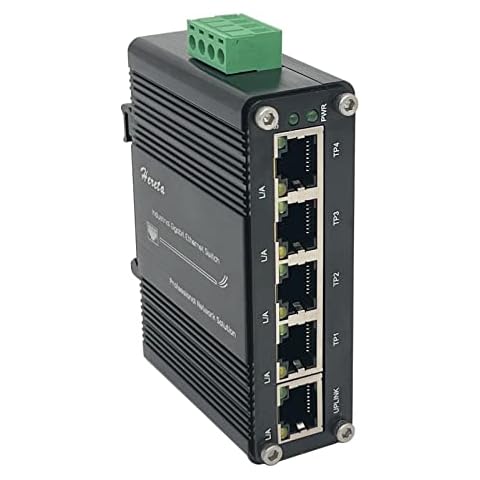 Hardened Industrial Gigabit Ethernet Switch 5-Port Mini Industrial Switch 10/100Mbps Half/Full Duplex and 1000Mbps Full Duplex Cover
