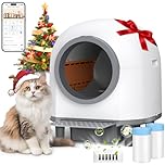 RWSRW Lettiera Gatto Autopulente, Lettiera Automatica per Gatti, Antiodore, Capacità Massima 80L, Controllo APP per Più Gatti Sistema di Arresto di Sicurezza