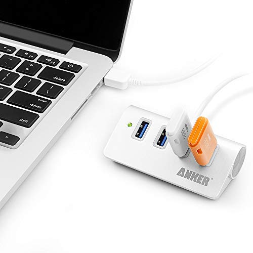 Image of Anker 4-Port USB 3.0 Unibody Aluminum Portable Data Hub with 2ft USB 3.0 Cable for MacBook, Mac Pro /mini, iMac, XPS, Surface Pro, Notebook PC, USB Flash Drives, Mobile HDD, and More