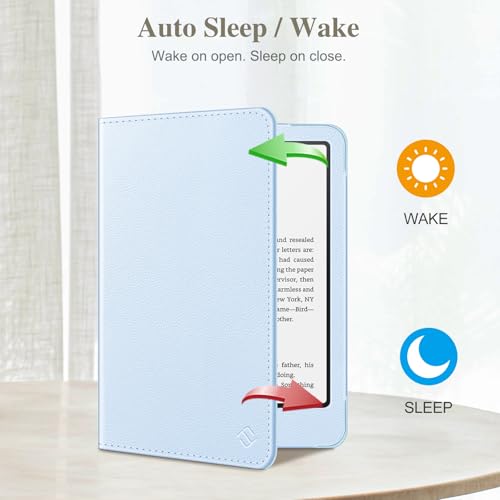 Image of Fintie Case for 7 inch /6.8 inch Kindle Paperwhite(12th /11th Generation-2024 /2021) and Kindle Colorsoft Signature Edition -Slim Foldable Stand Cover Auto Wake /Sleep for Paperwhite 2024, Sky Blue