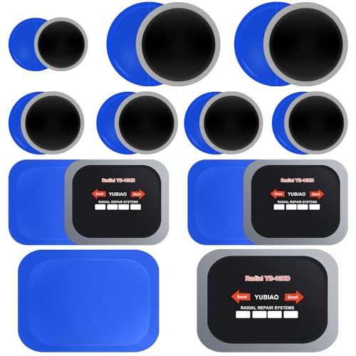 Image of Tallew 10 Pcs Tire Patches 5 Sizes Rubber Radial Tire Patch Plug Kit Heavy Duty Emergency Tool for Puncture Car Truck Bus Tractor Vehicle Motorcycle 32, 42, 58, 65x80, 85x120 mm