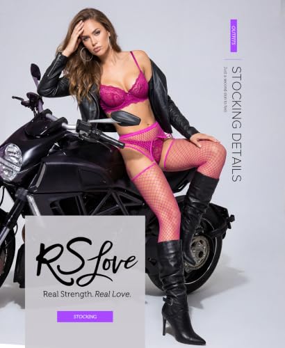 Image of RSLOVE Fishnet Stockings for Women - Garter Thigh High Stockings Sexy Fishnet Tights High Waist Pantyhose Lingerie