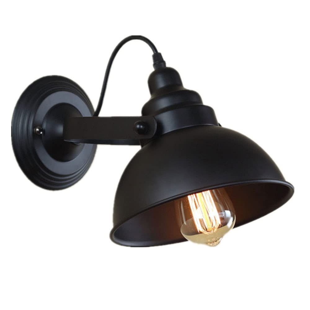 ITOSUI Industrial Wall Light Adjustable Farmhouse Wall Lamp, E27 Headboard Lamps Rustic Wall Sconce Lighting Fixtures for Warehouse Aisle Stairs Bar Indoor Wall Mount Lights (Color : Black)