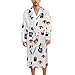 FOSKERV Womens Long Sleeve Robe, Fashion Open Front Kimono Robes with Belt, Lightweight Bathrobes Full-Length for Mom, Wife, Japanese Sushi And Cat, (L)