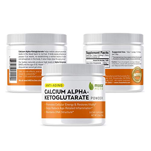 Maxx Herb Calcium Alpha - Ketoglutarate (Ca-AKG) Pure Calcium AKG Powder, for Energy, Vitality, Mental Focus, Clarity & DNA Structure, Non-GMO and Gluten Free - 100 Gram Jar (67 Servings) Maxx Herb Calcium Alpha - Ketoglutarate (Ca-AKG) Pure Calcium AKG Powder, for Energy, Vitality, Mental Focus, Clarity & DNA Structure, Non-GMO and Gluten Free - 100 Gram Jar (67 Servings)