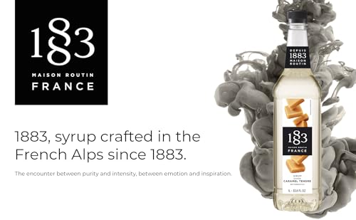 Image of 1883 Butterscotch Syrup for Drinks, Made in France, 1 Liter Plastic Bottle