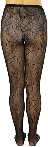 Image of ToBeInStyle Women's Spiderweb & Crawling Spider Print Hosiery Tights & Thigh High Stockings