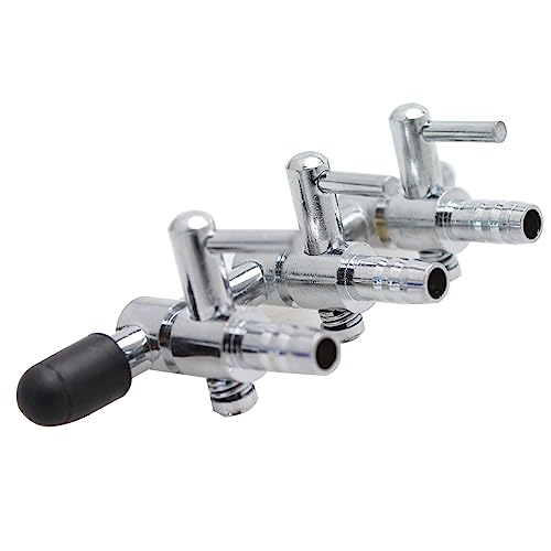 Image of TAODAN 2PCS 3-Way Aquarium Metal Gang Manifold Air Line Control Valve Air Tap Air Splitter Stainless Steel Air Flow Splitter Pump Lever Valve