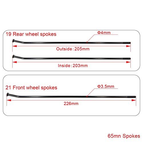 Otom Motorcycle 19" Rear Wheel Spokes Nipples Stainless Steel For Kawasaki Kx125 Kx250 Kx250F Kx450 (19" Rear Wheel Spokes Nipples) #TOP1