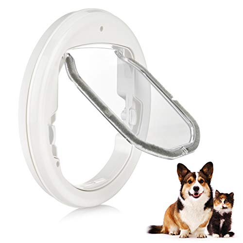 OIZEN Puerta para Gato con Cierre magnético de 4 vías, Puerta de Plástico para Mascotas para Gatos, Perros Pequeños, Cachorros, se Adapta a la Ventana, Puerta de Vidrio