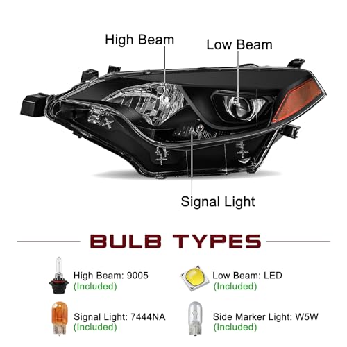 Image of JSBOYAT Headlights Assembly for 2014 2015 2016 Toyota Corolla
