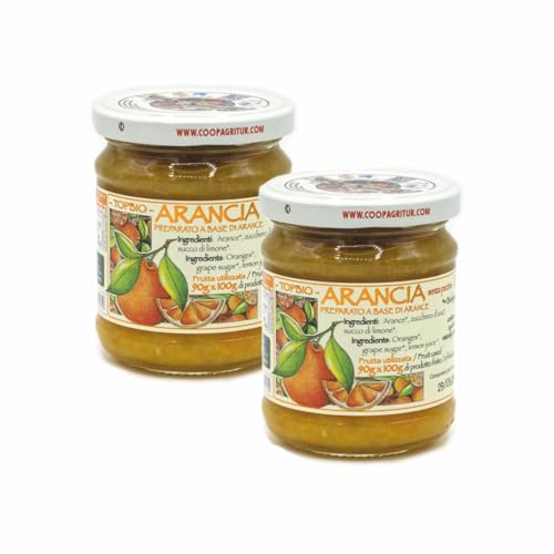 Agritur - Mermelada de Naranja Ecológica, Sin Azúcares Añadidos solo Azúcares de la Fruta, Natural, Ideal para el Desayuno y la Merienda, Perfecta como Condimento para Postres, Pack 2×210 g