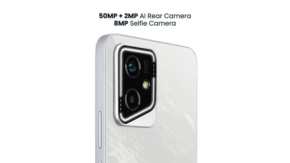 Image of Lava Yuva 2 5G Smartphones (Marble White, 4GB+4GB RAM, 128GB Storage) |Octacore T760 5G 6nm | 50 MP AI Camera |5000 mAh Battery