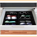 Batiyeer Sunglasses Organizer Storage Tray 10 Grids Eyewear Watch Holder Display Stackable Ice Velvet Tray Women(Black,2 Pcs) - Image 5