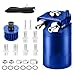 comeder Oil Catch Can, 300 ml Aluminum Oil Catch Breather Can Auto, Universal Aluminum Reservoir Tank with Filter, Joints, PVC Hose, Cable Ties, Screws, Nuts, O-rings (Blue)