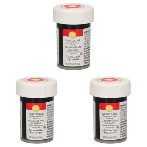 Wilton Colorante Alimenticio para Glaseado en Pasta, 28.3g, Color Rojo Navidad, 04-0-0042 (Paquete de 3)