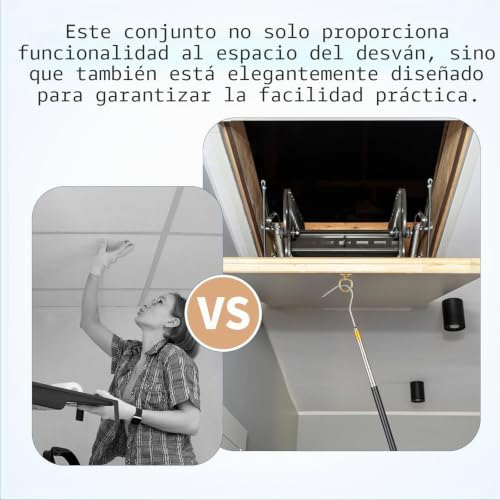 Miniatura 6 de Chaotemai Palo Telescópico Con Gancho Extensible De 48-150 Cm Gancho Retráctil Para Toldos, Velas Y Persianas - Barra Telescópica Extensible Congancho Para Escaleras De Trampilla Camping Áticos