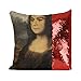 Générique Dylan Obrien Mashup Mona Lisa Painting Renaissance Painting Oreiller à Paillettes Cadeau drôle Sequin Pillow Case Gift, Decorative Cushion Pillow Cover 40 x 40 cm (sans Insert d'oreiller)
