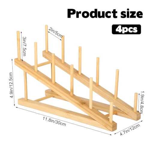 Image of Rainmae 4 Pcs Small Art Storage Rack Art Drying Rack for Classroom 5 Layers Wood Storage Stand Paint Display Rack for Canvas, Art Storage Organizer for Painting Canvas, Wooden Tabletop Art Rack