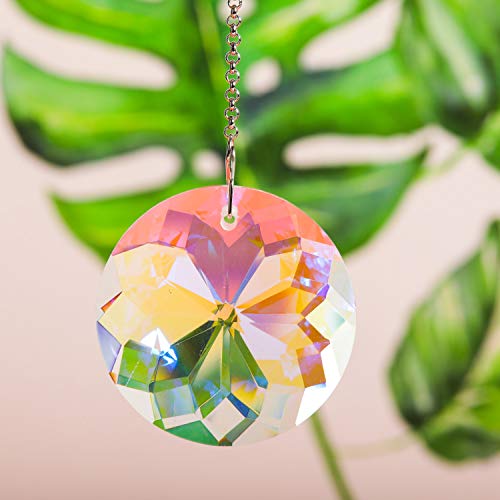 Besimple Round Crystal Suncatcher Prisms Crystal Hanging Pendant Ball Chandelier Rainbow Maker Windows Sun Catcher, Pack of 2
