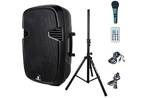 Proreck Party 15 Portable 15-Inch 2000 Watt 2-Way Powered DJ/PA Speaker with Bluetooth