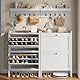 YITAHOME Schuhkipper Schmal mit 2 Klappen, Schuhschrank Schmal mit Garderobe Wandgarderobe mit 5 Haken, Schuhschrank Weiss Schuhkommode für Flur Wohnzimmer Kann hohe Absätze aufnehmen 60 x 25 x 95cm