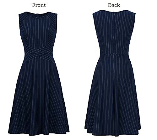 VFSHOW Womens Elegant Front Zipper Slim Work Business Office Party Cocktail Skater A-Line Dress