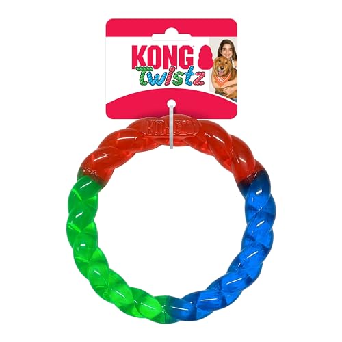 Kong Twistz Ring Dog Toy Small Red Green Blue