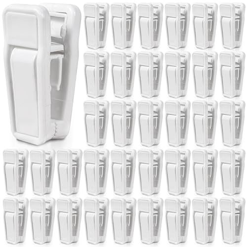 Image of KISEER 40 Pcs Plastic Baby Hanger Clips Slim-line Finger Clips Set for Clothes Hanger Velvet Hanger (White)