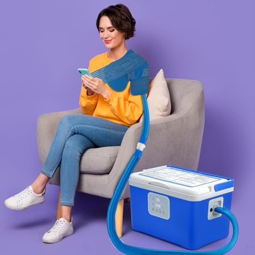 Cold Therapy Machine with Programmable Timer 13 Quart Ice Machine for Shoulder After Surgery Portable Cryotherapy Pain Relief w/Compression Pad for Shoulder and Knee