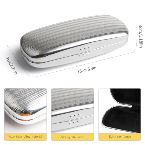 Image of Hard Shell Sunglasses Case, Portable Aluminum Alloy Glasses Case Protective Eyeglasses Cases for Men Women