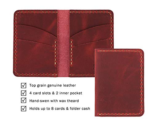 Robrasim Handmade Bifold Leather Wallet - Minimalist Leather Credit Card Wallet4