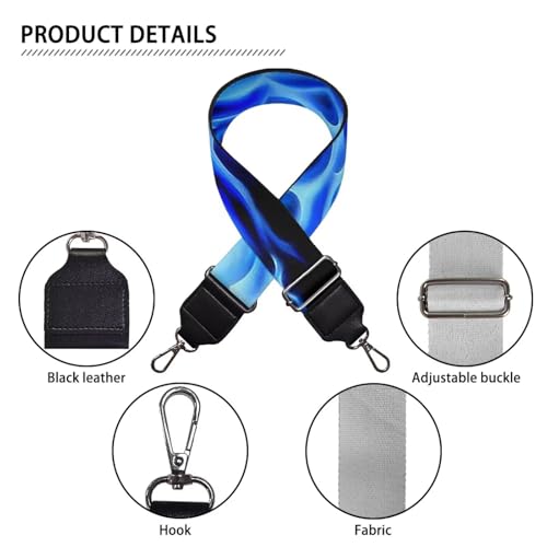 Image of GLENLCWE Blue Flame Replacement Belt Wide Purse Strap for Women Adjustable Crossbody Straps Guitar Strap for Bag Purses