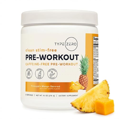 Type Zero Clean Stim Free Pre Workout Powder (Pineapple Mango) 21 Servings
