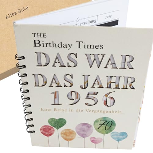 the lazy panda card company Das Jahr das 1956 war - Karte Buch zum 70. Geburtstag mit Details zum Geburtsjahr Geburtstagskarte (1956)