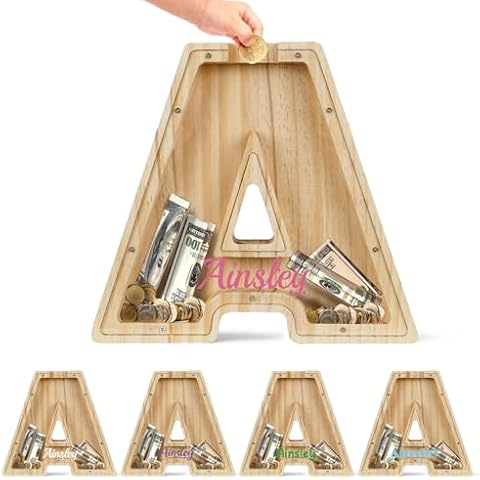 Bemaystar Personalised Wooden Money Box for Kids Cover