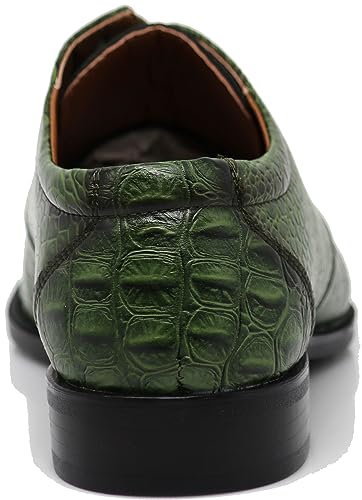 Image of Gator3N Men's Alligator Crocodile Print Oxfords Fashion Lace Up Dress Shoes