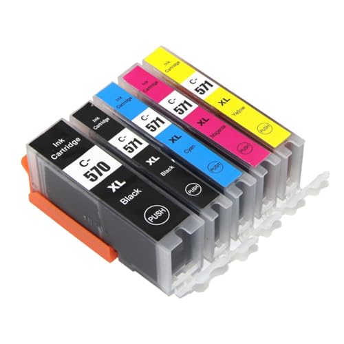 Go Inks 1 Set of 5 Ink Cartridges to replace PGI-570 & CLI-571 Compatible/non-OEM for PIXMA Printers (5 Pack)