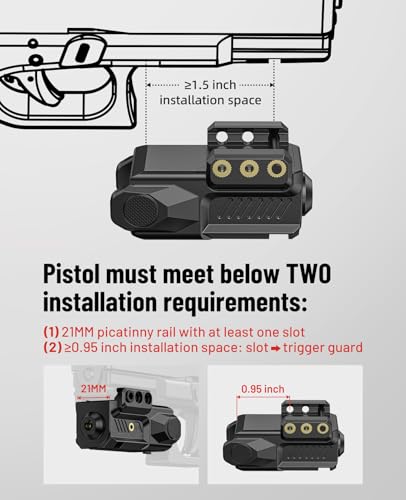 EZshoot Laser Sight for Pistol, Sub Compact Green Small Laser for Handgun - image 2