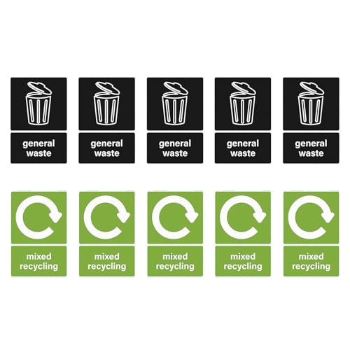 10 pegatinas recicladas para cubos de basura para hogar y oficina, ecológicas