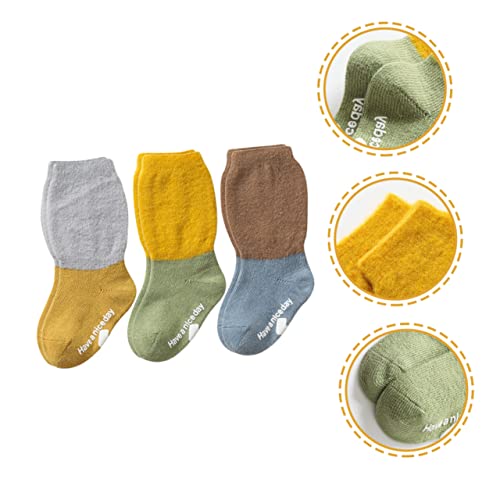 GALPADA 3 Pairs Non-slip Floor Socks Grip Socks Floor Socks Socks Non Slip Socks for Newborn Socks Socks Grip4