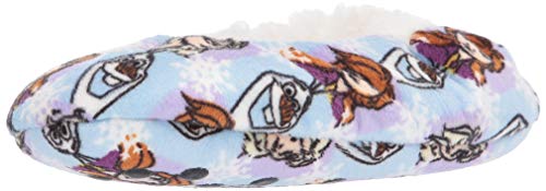 Disney Girls Fuzzy Babba Slipper Socks, Blue- Frozen 2, S/M-Fits Shoe Size 5.5-7.5