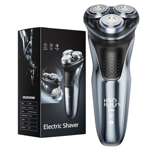 Electric Razor for Men: IPX7 Waterproof Shaver,...