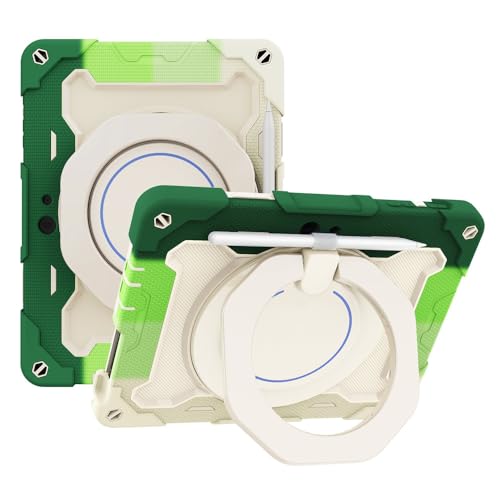 Coque Surface Go 3/2/1 JZ silicone armure verte avec support rotatif et bandoulière