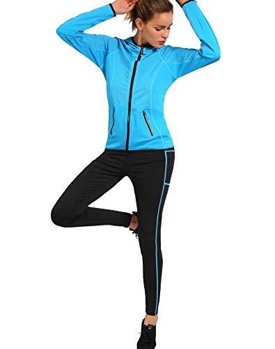 Active Wear Sets for Women -Workout Clothes Gym Wear TracksuitsYoga Jogging Track Outfit Legging Jacket 2 Pieces Set - Thumbnail 6